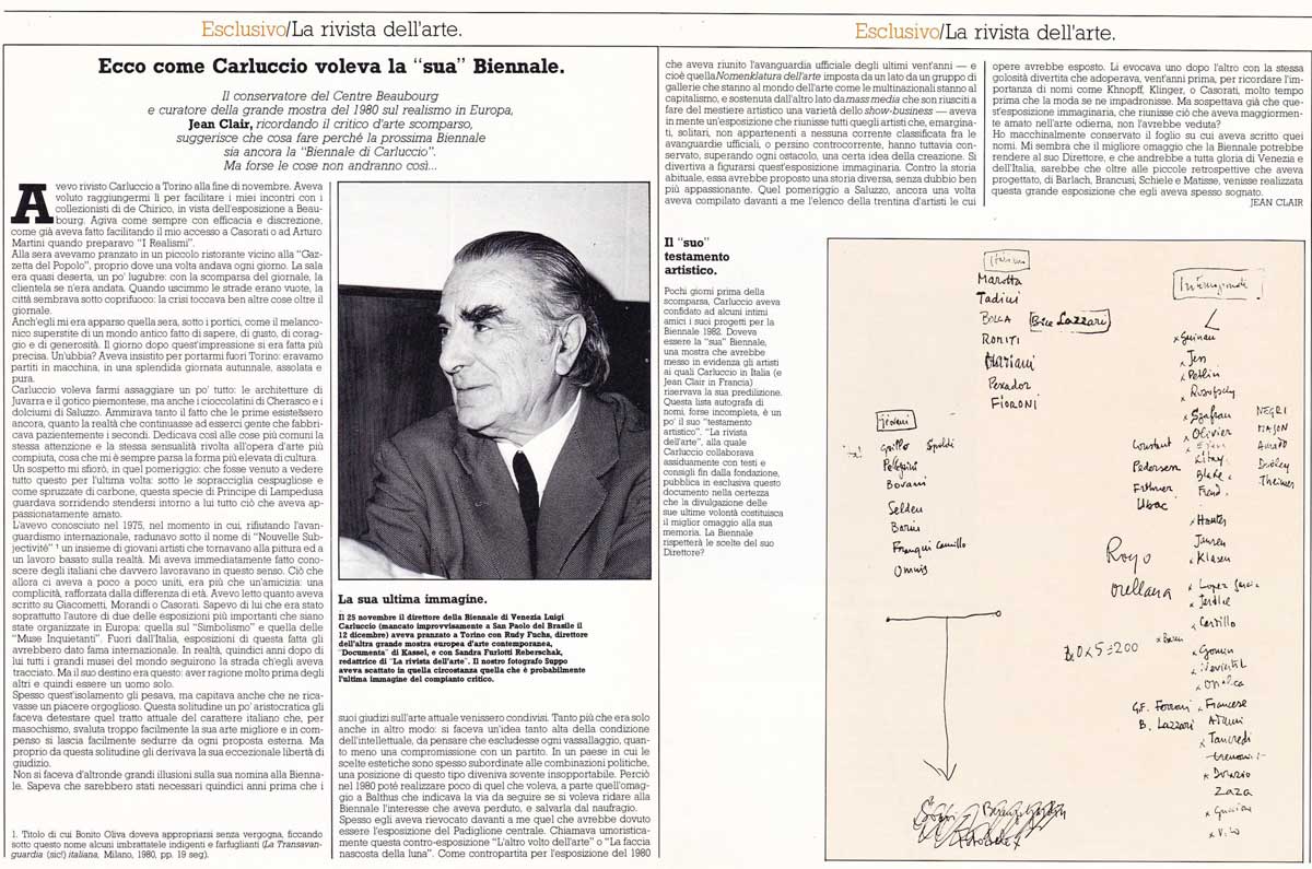 la biennale di Luigi carluccio